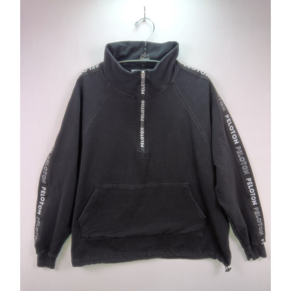 Women's Peloton Half Zip Pullover Fleece Top Shirt Black Size L Cycling Athletic